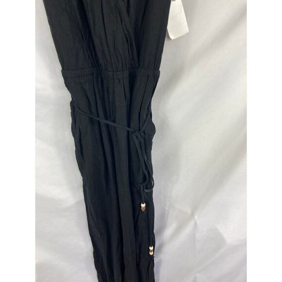 NWT Karen Kane Sleeveless Linen Blend Crop Jumpsuit Black Size XS - Picture 4 of 6